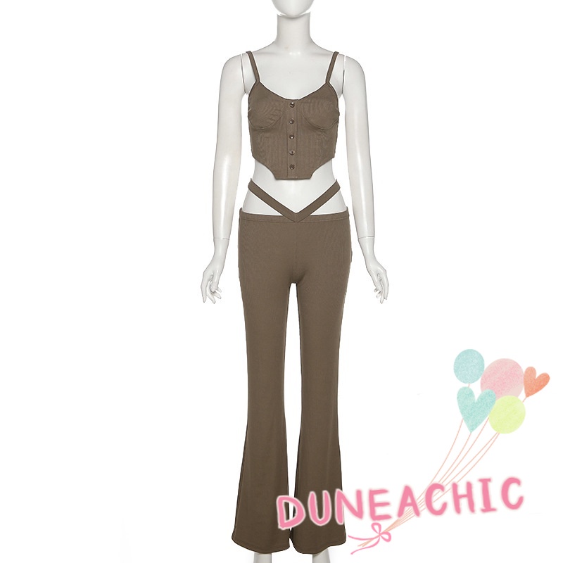 Set đồ DUNEA gồm áo dây + quần dài thiết kế độc đáo quyến rũ cho nữ