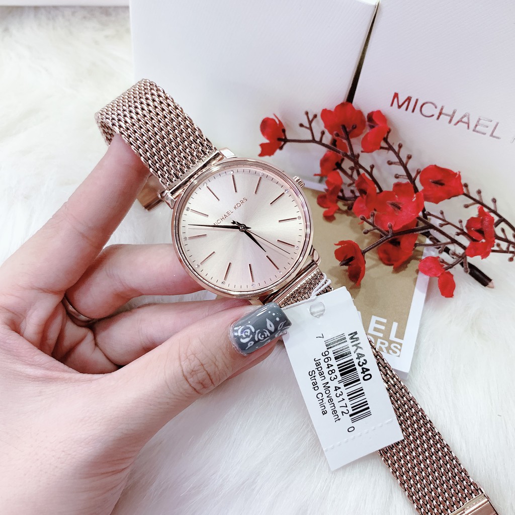 Đồng Hồ Nữ Michael Kors Pyper MK4338 MK4339 MK4340 , Dây Thép Kiểu Lưới , Size 38mm kèm hộp hãng