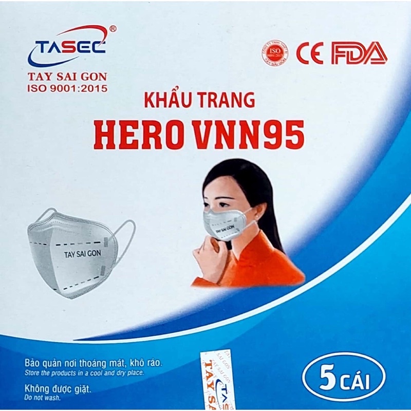 Hộp 5 khẩu trang N95 Tây Sài Gòn thiết kế 5 lớp kháng khuẩn cao cấp - Khẩu Trang Tây Sài Gòn