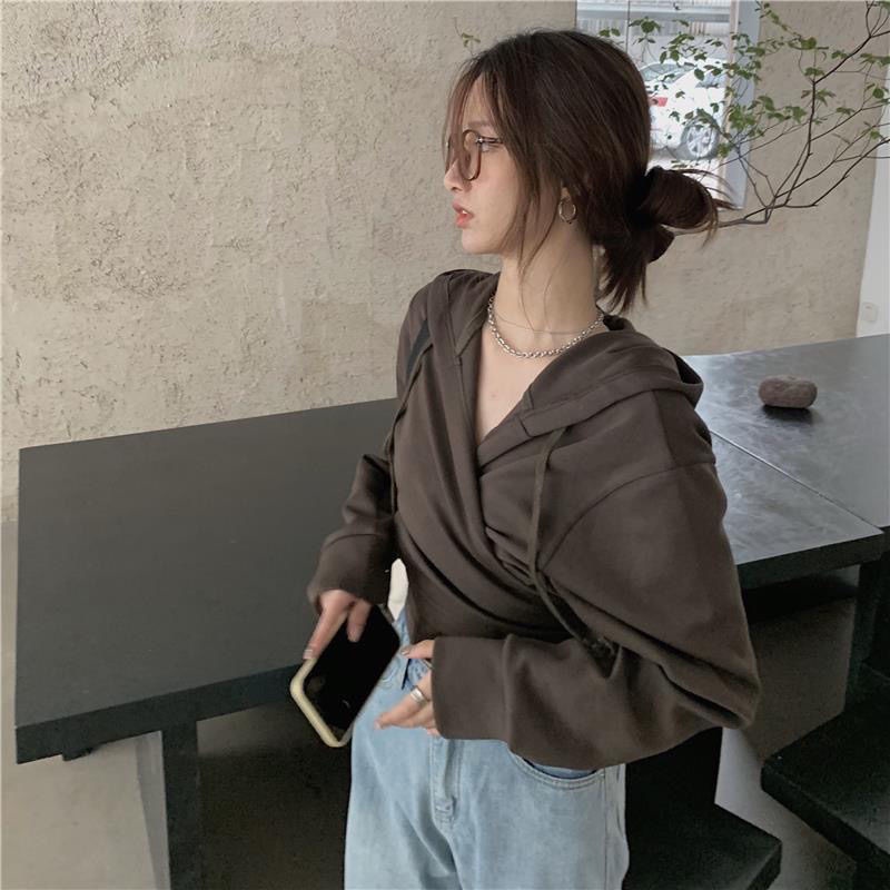 COZOK Áo Hoodie tay dài form rộng kiểu Hàn Quốc hợp thời trang