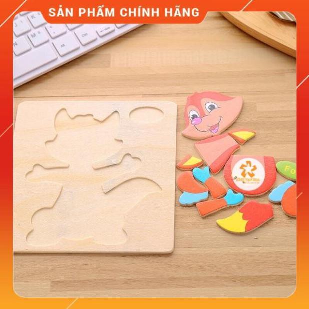 [RẺ NHẤT] Bộ 3 Tranh Ghép Gỗ 3D Hình Động Vật Cho Bé,Đồ Chơi Xếp Hình Cho Bé Từ 1 Đến 3 Tuổi