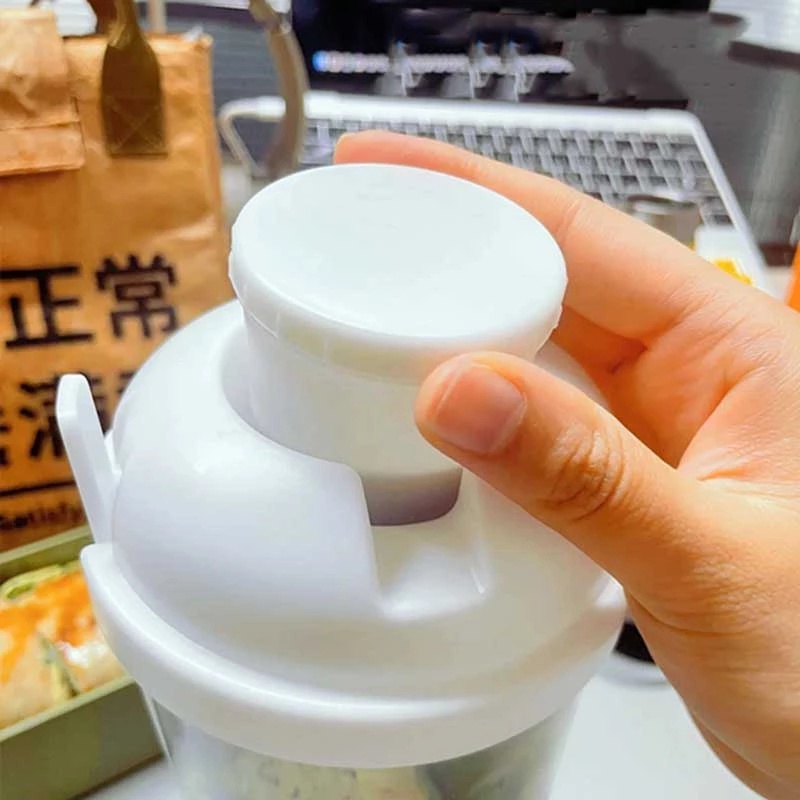 Cốc Đựng Nước Sốt/ Salad 1000ml Kèm Nĩa Tiện Dụng Mang Theo Du Lịch Dã Ngoại