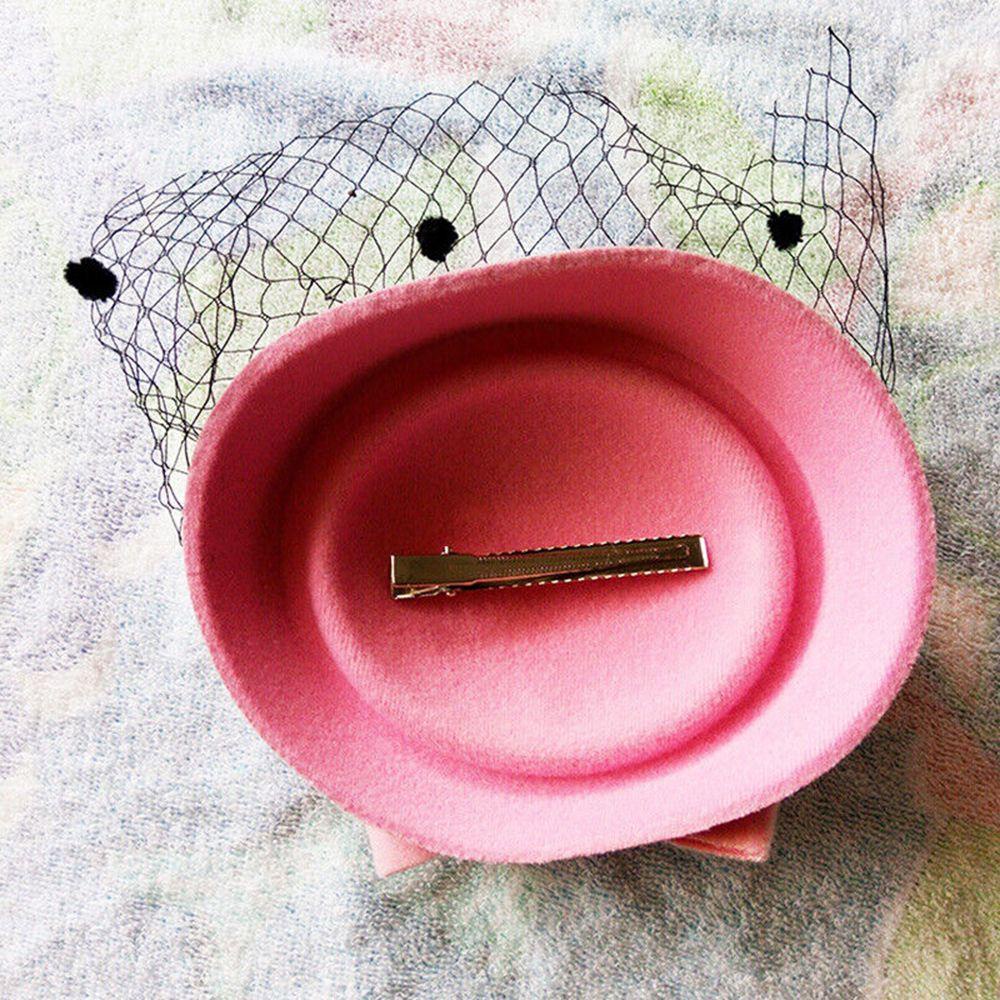Kẹp Tóc Hình Nón Có Mạng Che Mặt Đính Nơ Phong Cách Vintage Dành Cho Nữ