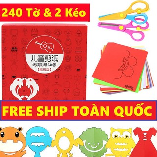 Bộ Đồ Chơi Cắt Giấy Thủ Công Cho Bé.(240 Tờ & 2 Kéo) ( Gía tốt )