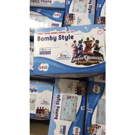 Hộp 50 cái Khẩu Trang trẻ em Bamby Style