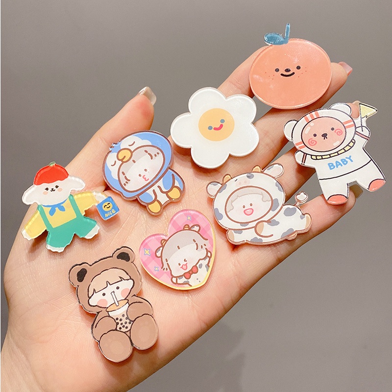 Ghim Cài Áo Hình Hoạt Hình Phong Cách Hàn Quốc Xinh Xắn