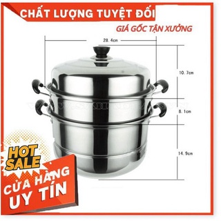XỬNG HẤP - NỒI HẤP 3 TẦNG INOX SIZE 28cm