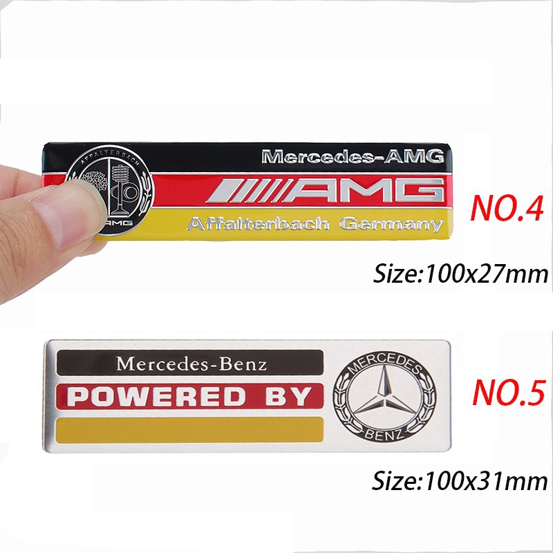 Miếng Dán Kim Loại Trang Trí Xe Hơi Mercedes Benz W203 W204 W168 Cla Gla Glk Amg Brabus