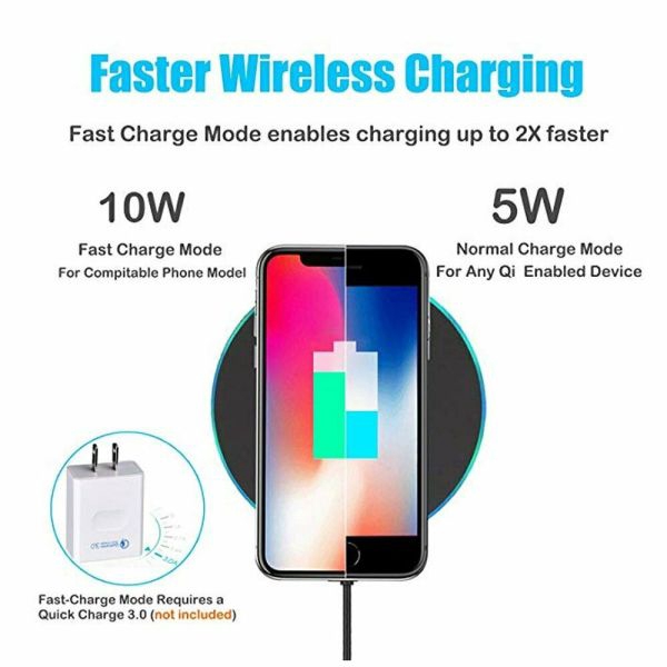 Luxury Qi Fast Wireless Charger for Samsung Galaxy S10 Plus S9 S8 S7 Note 9 8