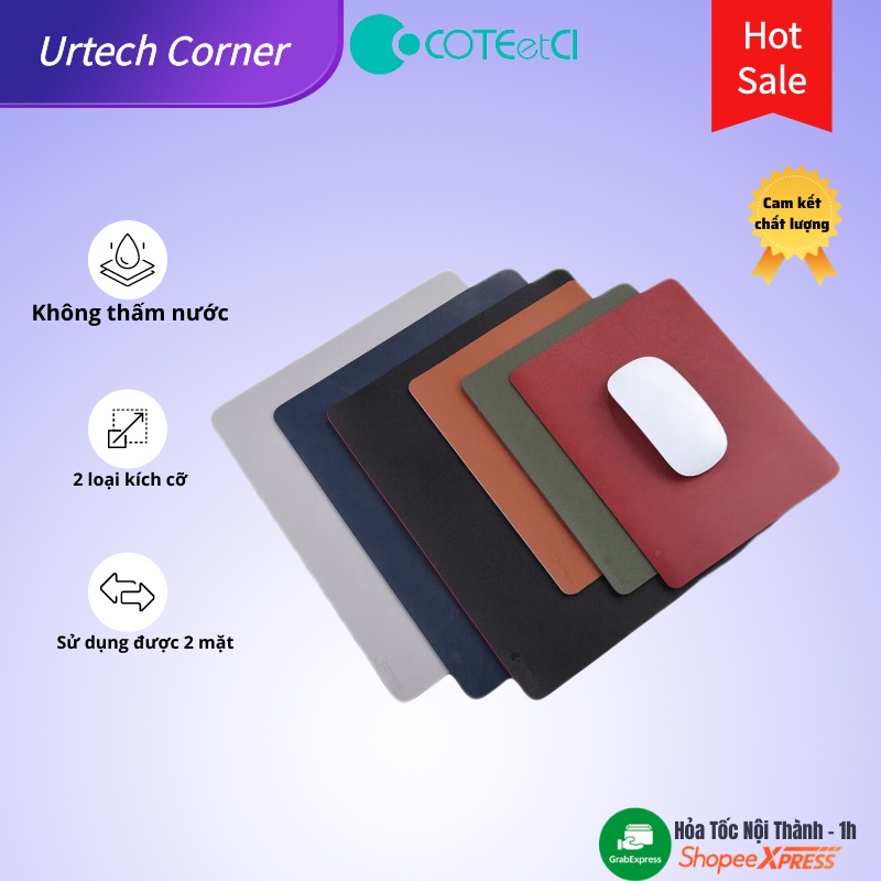 Bàn di chuột máy tính Coteetci Urtechcorner chất liệu da PU cao cấp sử dụng được cả hai mặt hai cỡ lựa chọn