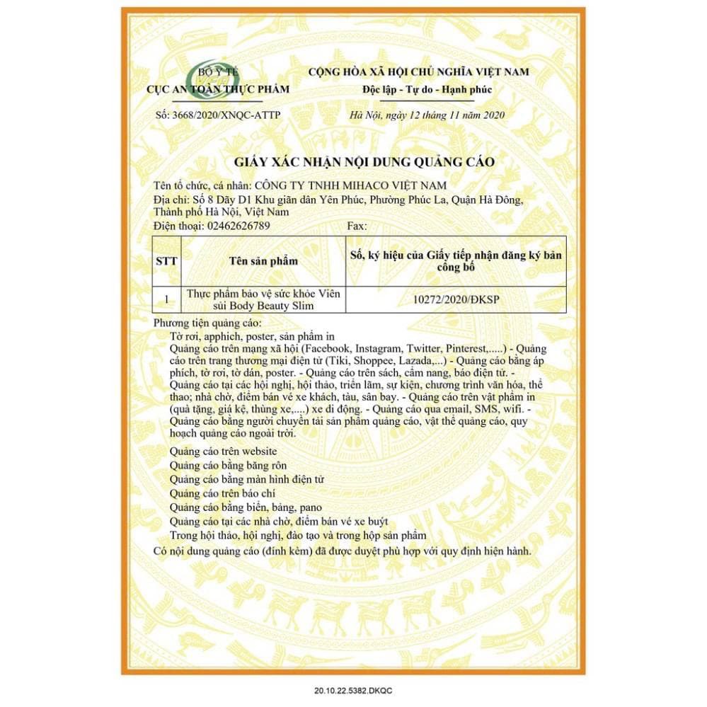 VIÊN SỦI BODYBEAUTY SLIM