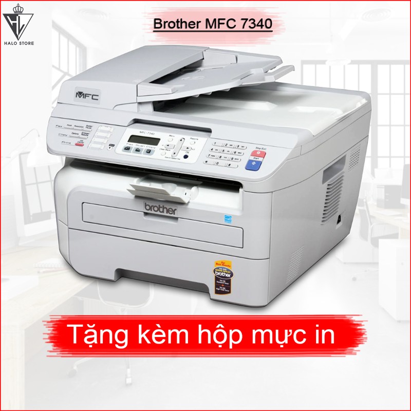 Máy in cũ đa chức năng (In, Scan, Copy) Brother MFC 7340 - tặng kèm hộp mực, dây nguồn, dây USB