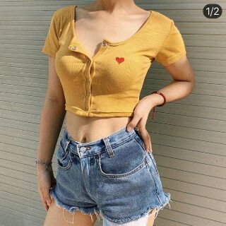 Áo coptop in tim trước