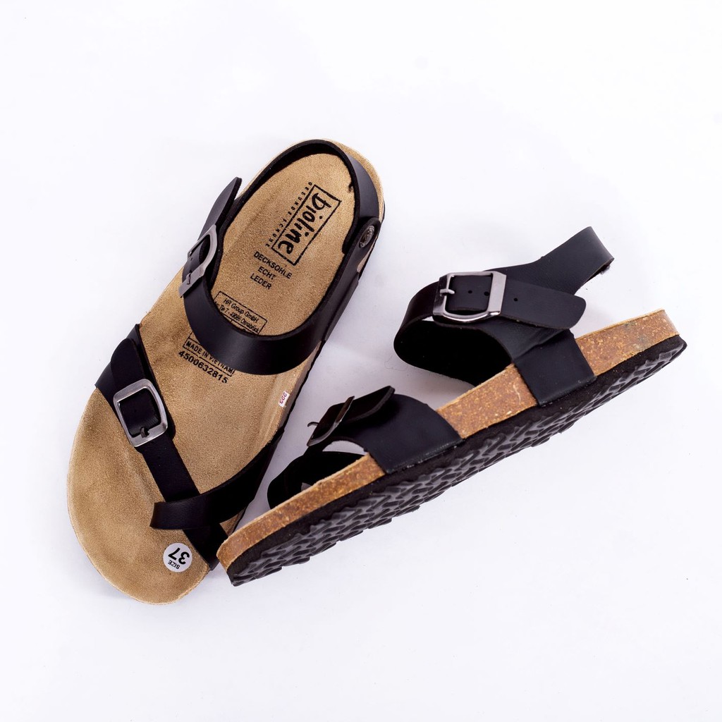 Giày sandals UNISEX xuất khẩu châu âu Dòng Pu Leather mã D14 birken viet nam