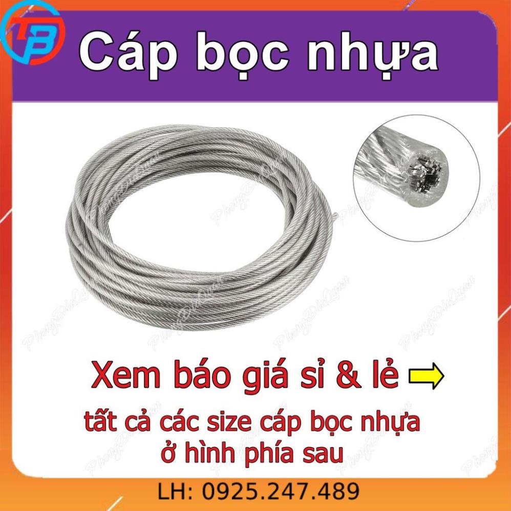 Cáp bọc nhựa (cáp thép bọc nhựa) cuộn 100 mét - Size 2 ly &gt; 6 ly THAIBINHVINA