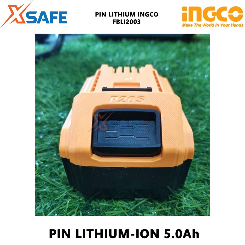 Pin Lithium-Ion INGCO FBLI2003 | pin sạc Lithium dung lượng pin 20V/ 5.0Ah phù hợp cho nhiều loại máy Ingco 20V