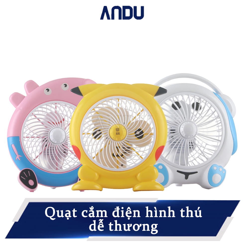 Quạt Mini Cắm Điện Hình Thú Dễ Thương Cỡ Nhỏ Tiện Lợi