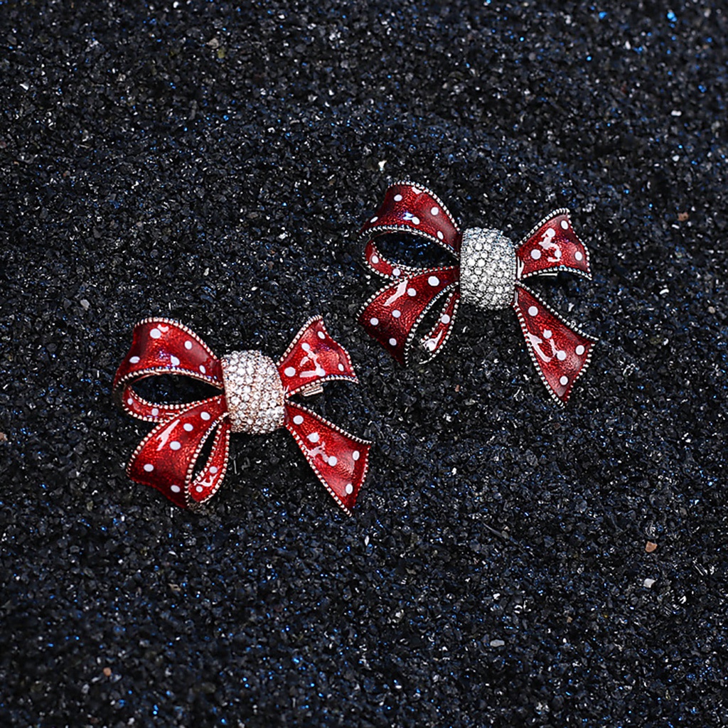 Ghim Cài Áo Hình Nơ Đính Đá Lấp Lánh Sang Trọng