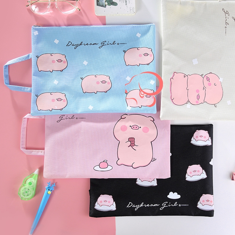 Dễ Thương Túi Đựng Tài Liệu Khổ A4 Hình Chú Heo Đáng Yêu | BigBuy360 - bigbuy360.vn