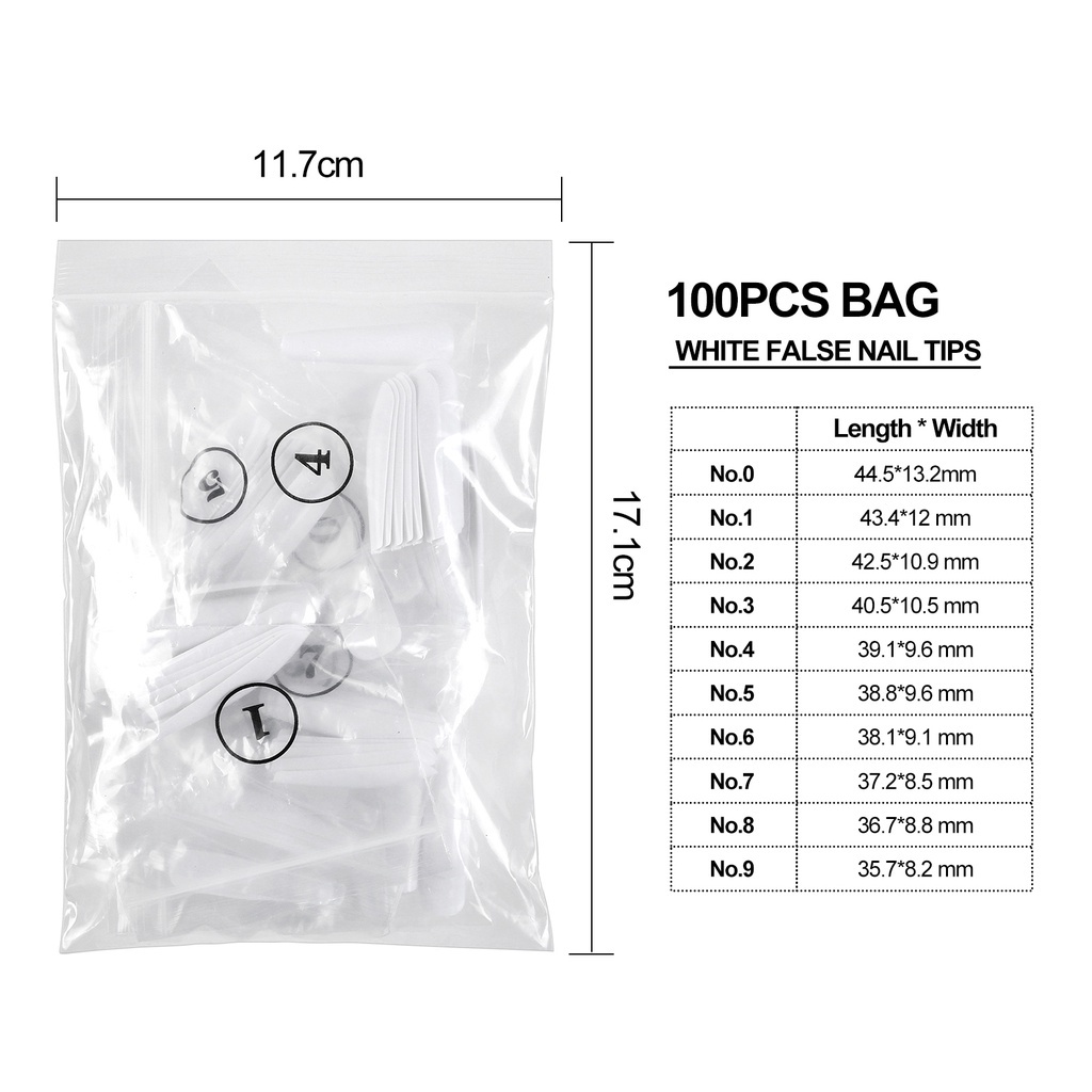 [Hàng mới về] Set 100 móng tay giả trong suốt