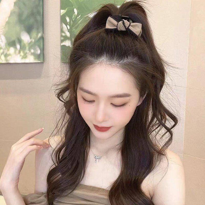 Kẹp Tóc Nơ Da pu Nhỏ Xinh Thời Trang Hàn Quốc Cho Bạn Gái