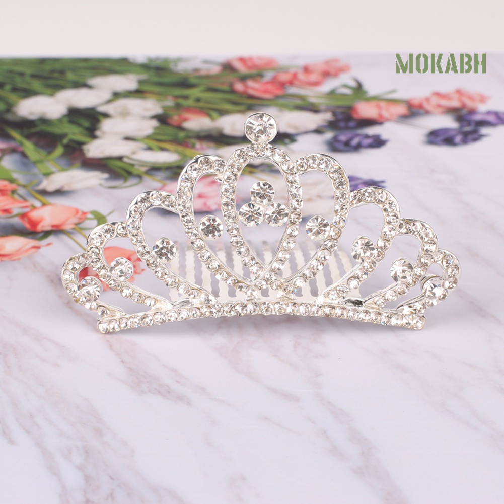 Lược Cài Tóc Hình Vương Miện Nhỏ Đính Đá Cho Bé Gái