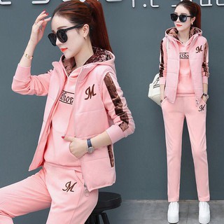 Bộ đồ nỉ nữ kèm áo khoác ba lỗ cực đẹp cực cute