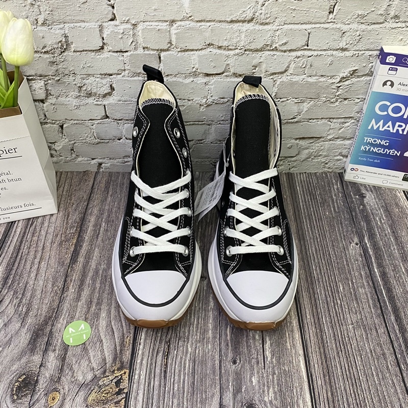 Giày Thể Thao Cổ Cao MHSneakers - CV R U N Star Hike Trainers in Black