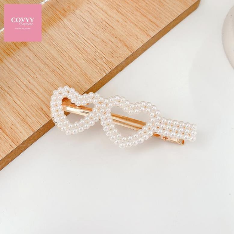 Kẹp tóc đính ngọc trai nhân tạo phong cách Hàn Quốc xinh xắn cho nữ