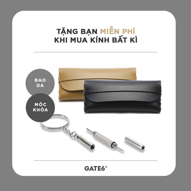 Kính Unisex Thời Trang Vintage - 11761 [Tặng bao da + móc khoá]