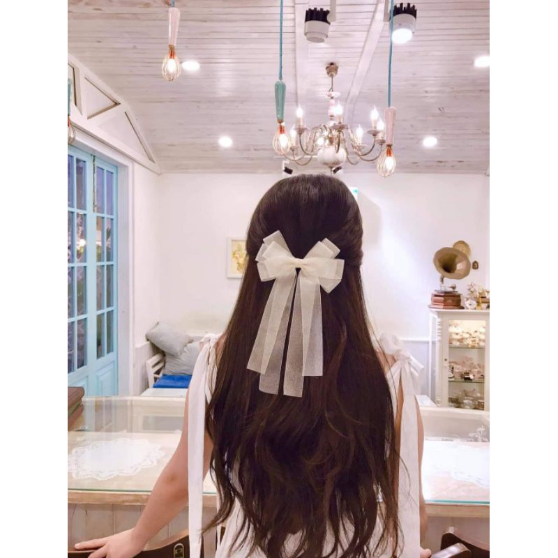 Nơ kẹp tóc Voan Ánh Nhũ