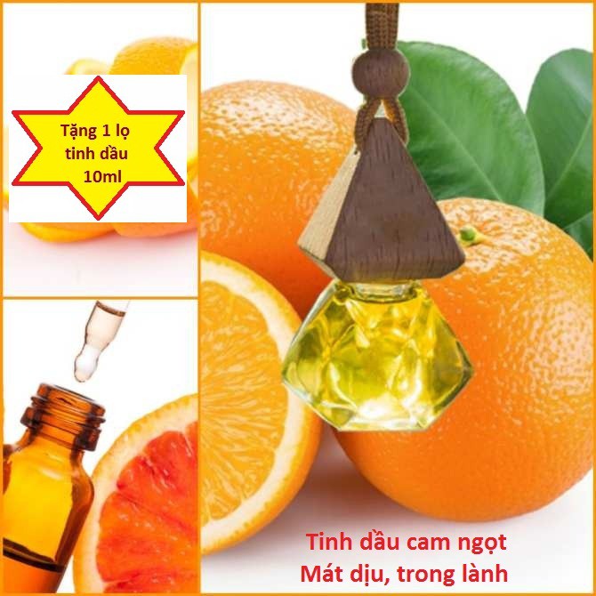 Tinh dầu treo xe Hương Hoa Hồng cao cấp_100% tự nhiên_Tặng 1 lọ tinh dầu 10ml