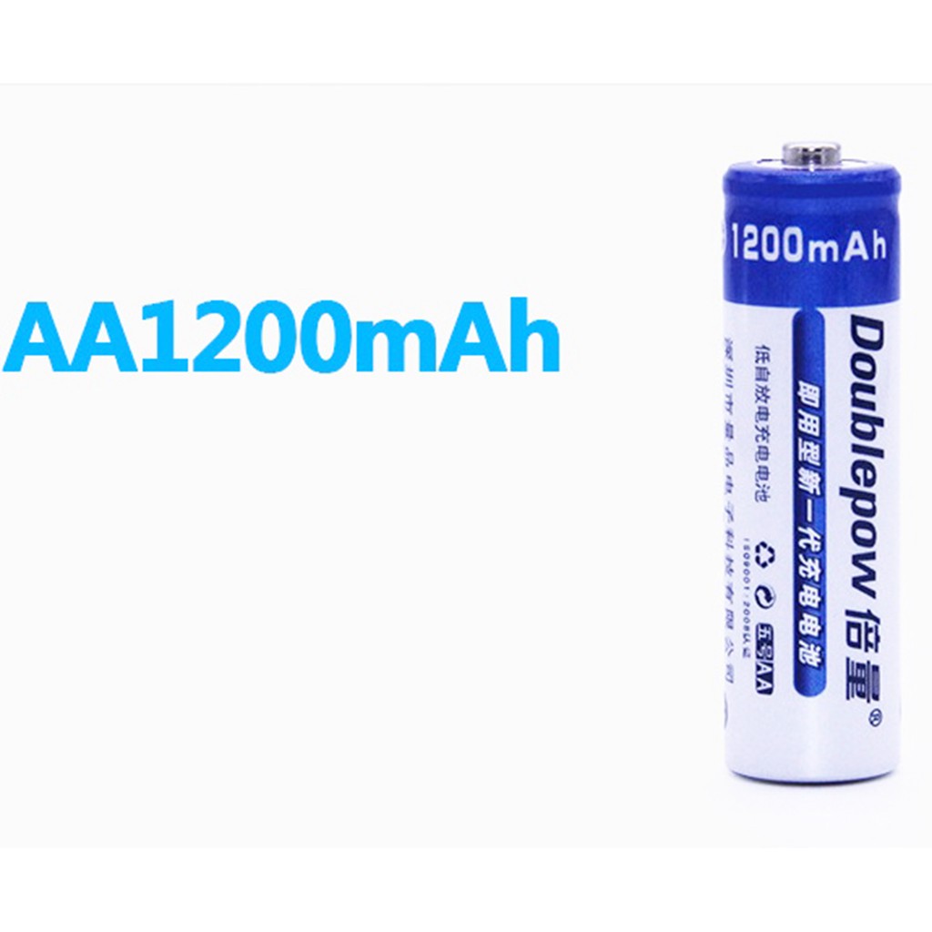 Combo Bộ sạc và hộp 4 viên pin tiểu sạc lại AA 1200mAh cho Microkaraoke, Xe điều khiển....