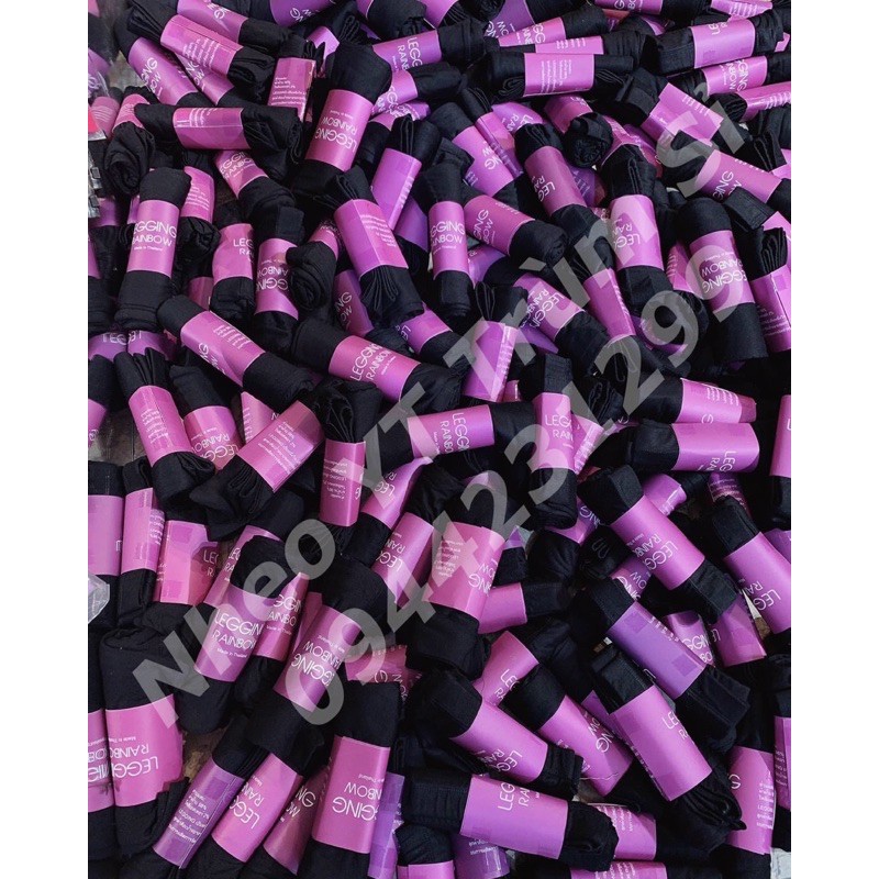 Quần legging ĐÙI cuộn hồng mix tỷ thứ