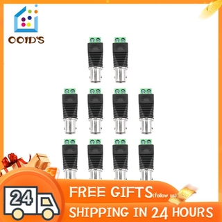 10 Đầu Nối Dây Cáp Đồng Trục Bnc Female Cho Cctv Video Balun