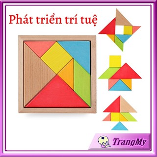 Đồ Chơi Trí Uẩn Tangram Bộ Xếp Hình Gỗ Cho Bé - Đồ Chơi Thông Minh