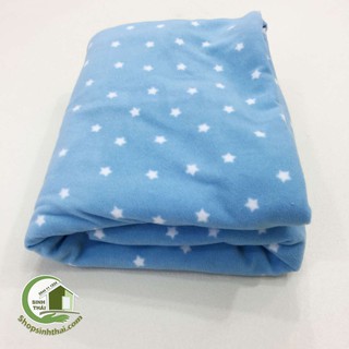 Chăn ngủ văn phòng bằng nỉ cao cấp - chấm bi xanh dương (155cm * 120cm)