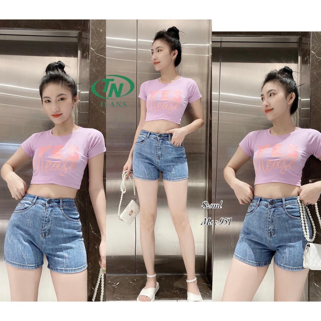 Quần sọt jean nữ  mãu cào xước hàng co giãn