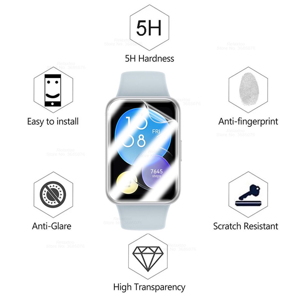 Miếng Dán Cường Lực Cong Bảo Vệ Màn Hình Cho Đồng Hồ Thông Minh huawei fit 2 Kính