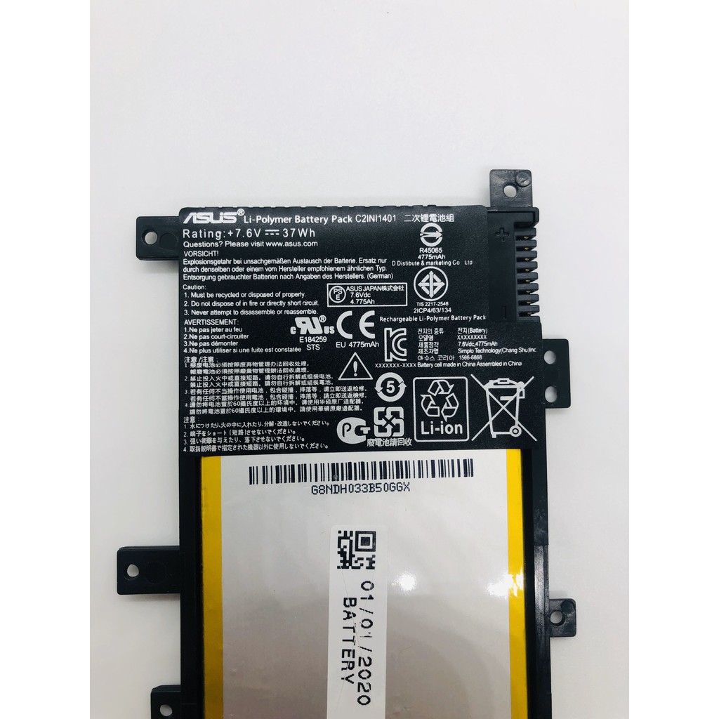 Pin  Asus X455 R455LD X454W Y483LD F455L W419L X455L K455L – Mã Pin C21N1401 Hàng Zin có Video Hướng Dẫn Thay Thế