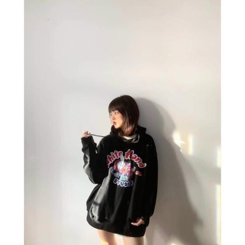 Áo Hoodie Nỉ Bông White Hand Mịn Đẹp Như Ảnh Form Áo Rộng Unisex Nam Nữ bao đẹp