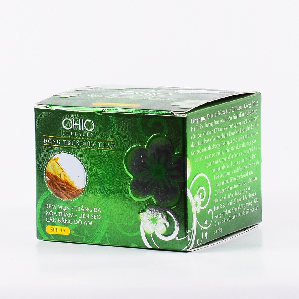 Kem Ngừa Mụn, Trắng da, Cân bằng độ ẩm OHIO Collegen - Đông Trùng Hạ Thảo (20g)