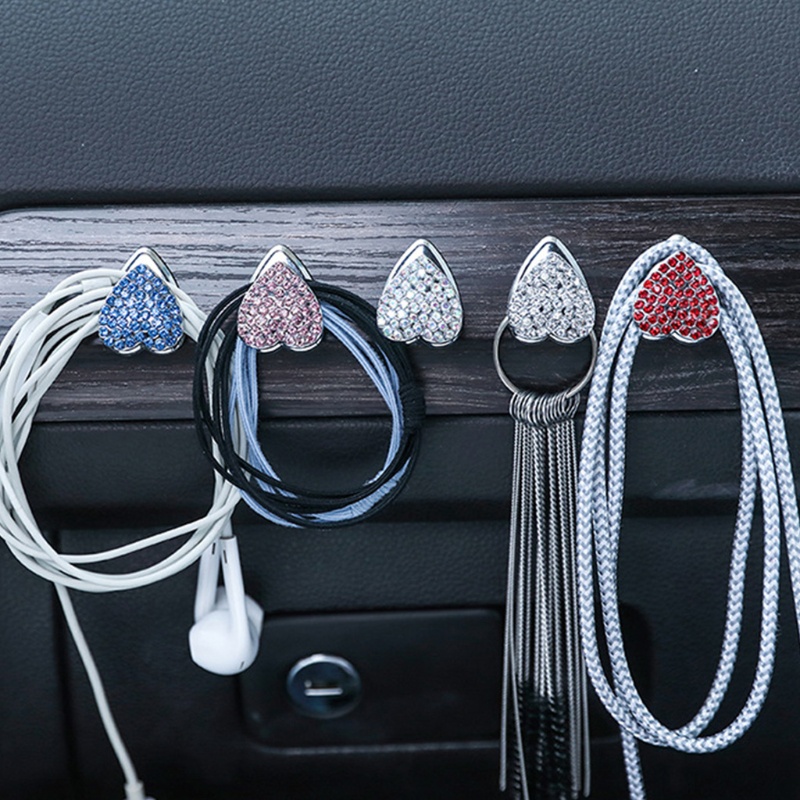 Móc Treo Dù / Xe Hơi / Văn Phòng Đính Đá Pha Lê Tự Dính Không Cần Khoan Lỗ