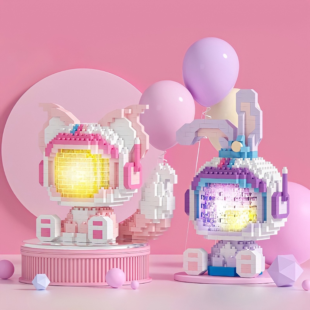 Đồ Chơi Lắp Ráp Xe Đua Lego Stella / LinaBell Phi Hành Gia, Motor Đèn Led 3D