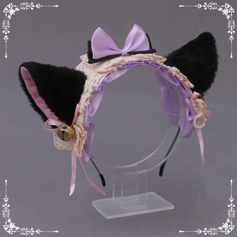 Flgo Msquerde Hl Halloween Kiy Ers Bndn Loli Ruy Băng Thắt Nơ Hir Hoop nime Cosply Cosume niml Hedbnd