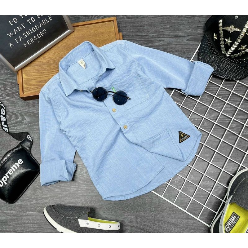 Áo sơ mi tay dài cho bé size nhí - đại