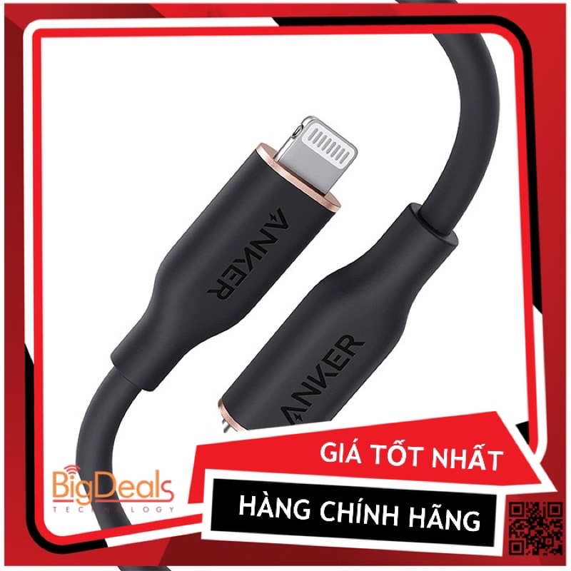 Dây Cáp Sạc Anker A8662 0.9m và A8663 1.8m PowerLine III Flow USB-C to L  0.9M | BigDeals VN