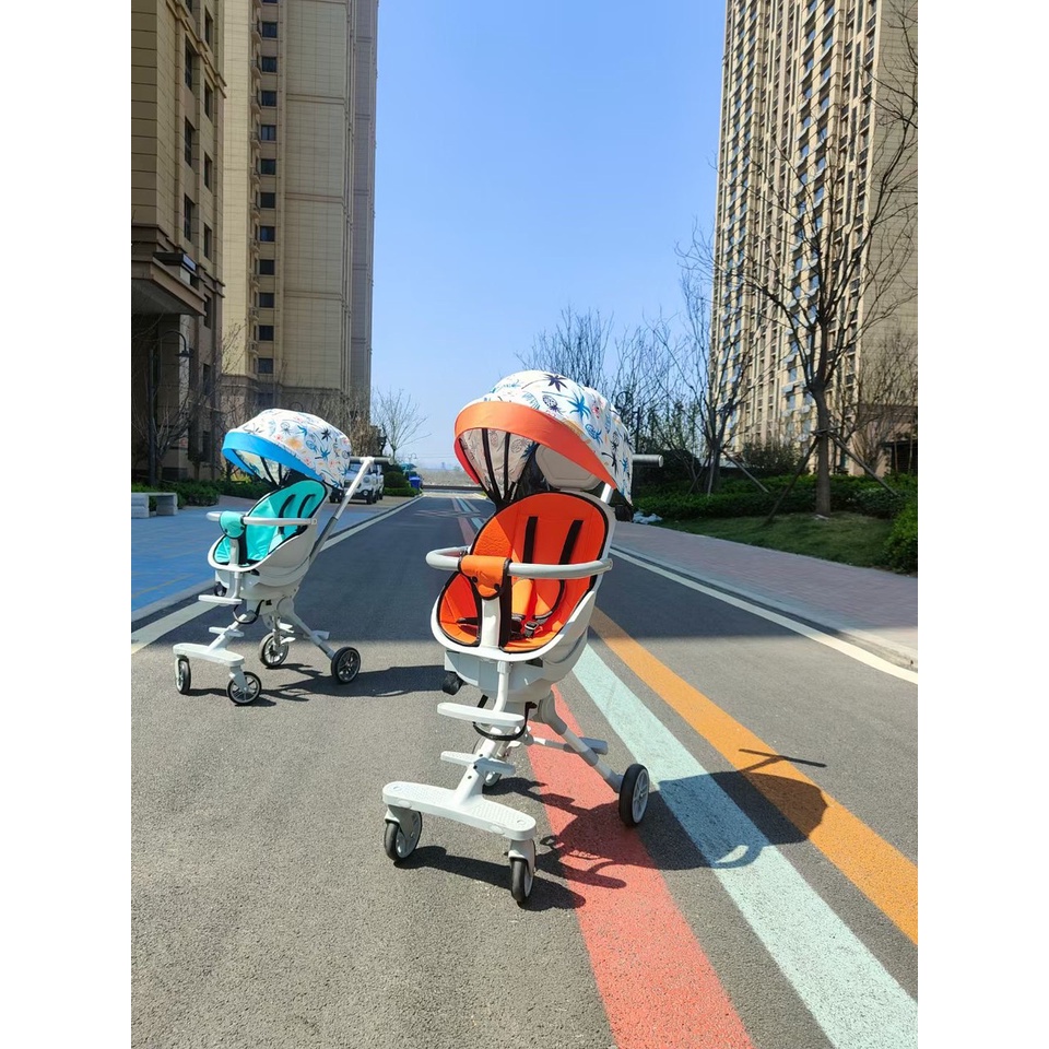 Xe đẩy gấp gọn cho bé X8 Pro đi du lịch, Xe đẩy cho bé 2 chiều ngả 4 tư thế cao cấp