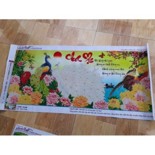 Tranh đính đá thành phẩm CHA MẸ