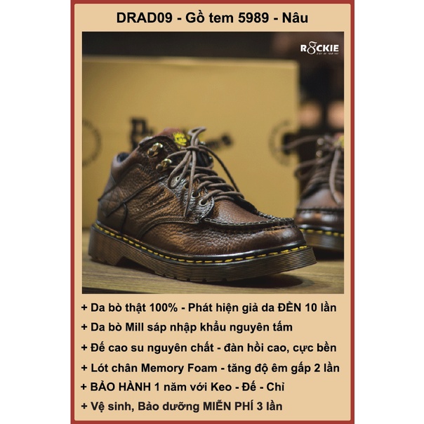 Giày Dr Martens gồ 5989 màu nâu sáp - da bò thật 100% - phát hiện giả da đền gấp 10 - R8ckie